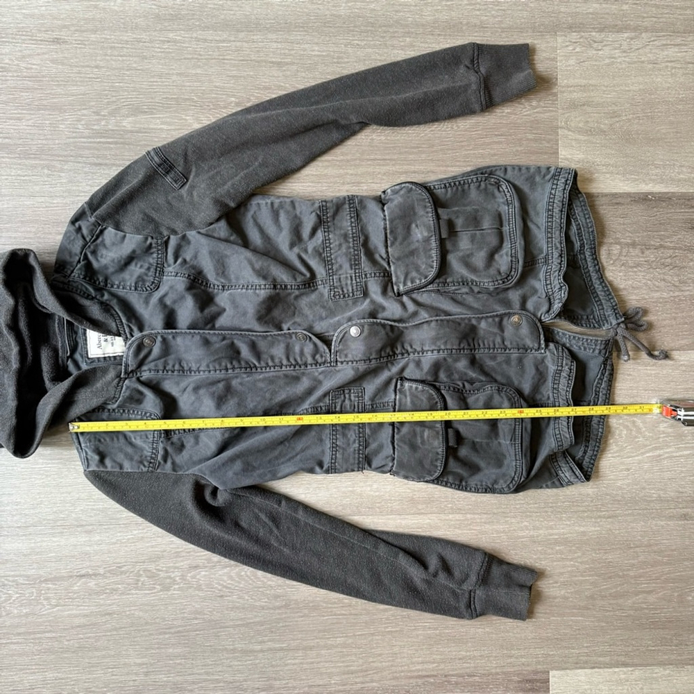 Abercrombie & Fitch Y2K Charcoal Utility Jacket Size S Industrial Retro Casual - Picture 4 of 15